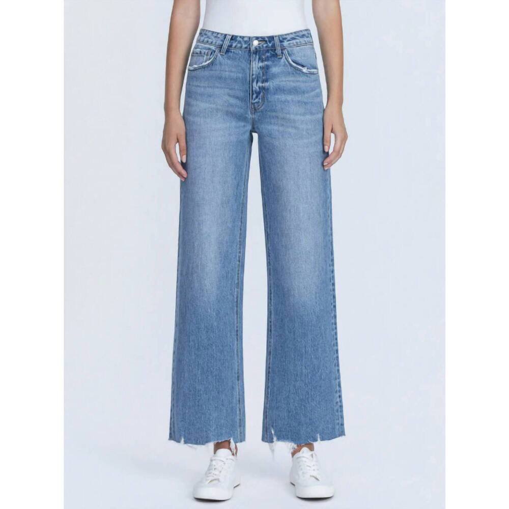 NEW VERVET BY FLYING MONKEY carissa high rise wide leg jeans in blue